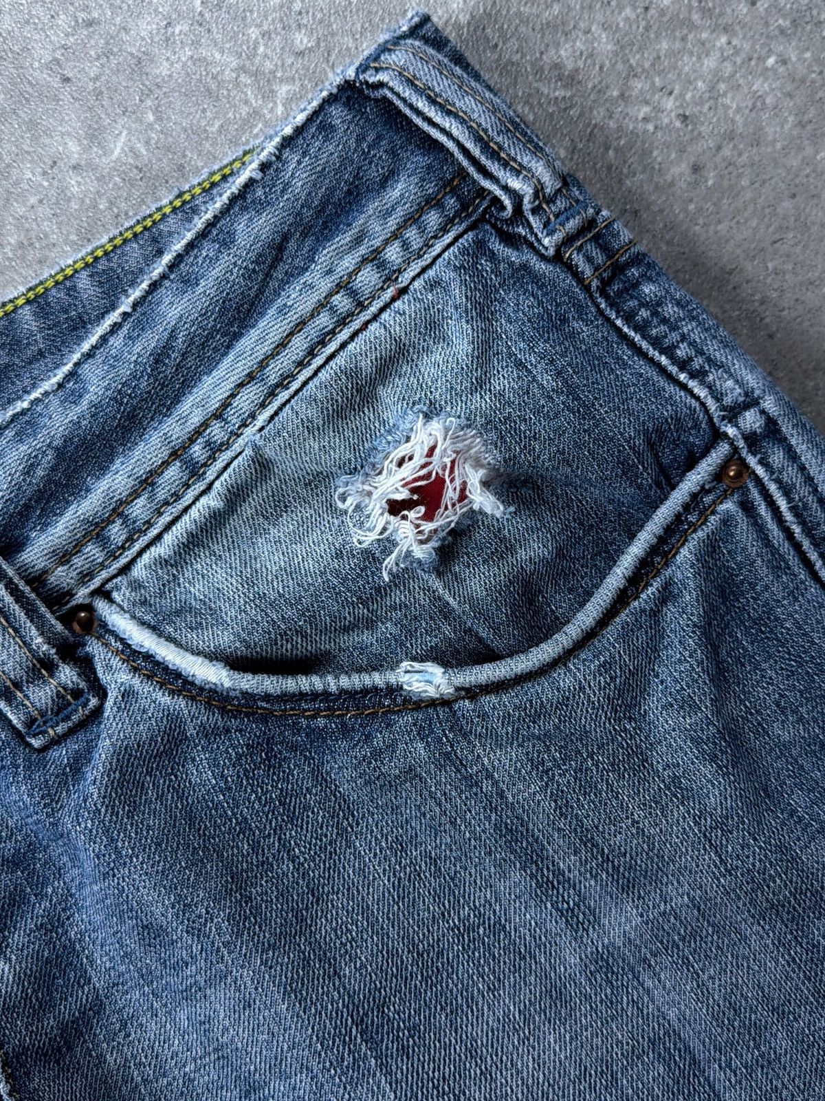 Diesel Vintage Flared Diesel Wash Denim Distressed Pants Japan Y2k Size US 35 - 6 Thumbnail