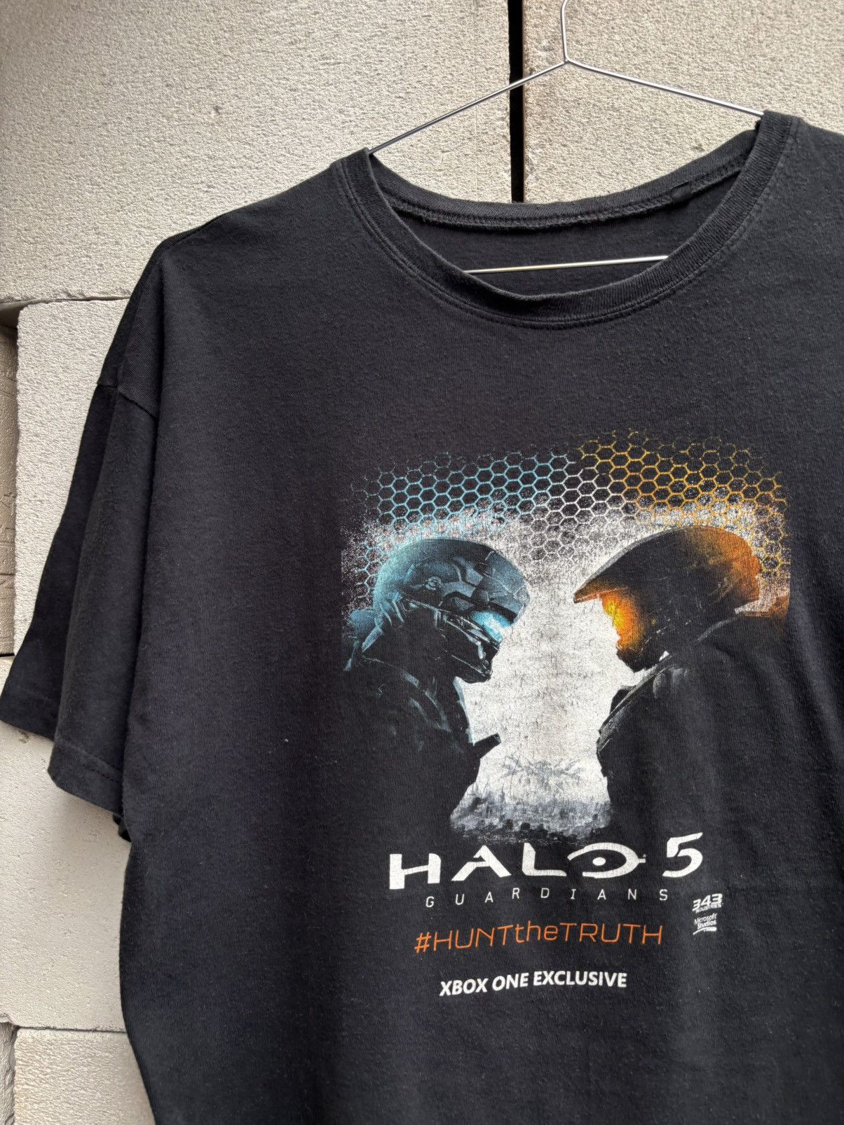 Halo Boxy Faded Halo 5 Xbox Video Game Black Tee Shirt Size US L / EU 52-54 / 3 - 2 Thumbnail