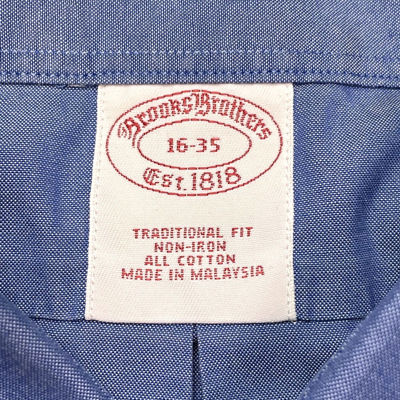 Brooks Brothers Brooks Brothers Shirt Mens L Blue Long Sleeve Button-Up Non-Iron Cotton Size US L / EU 52-54 / 3 - 2 Thumbnail