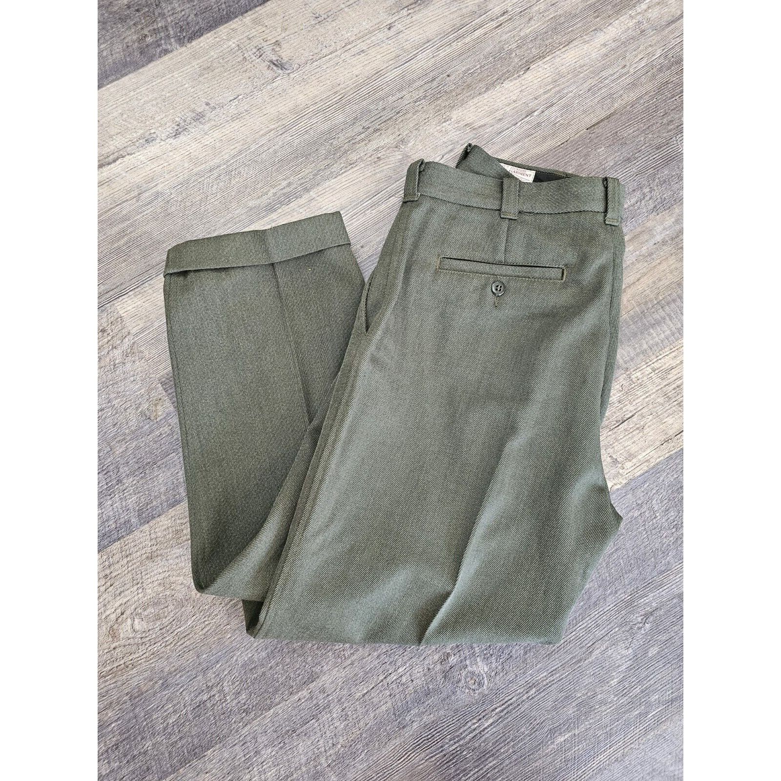 Image of Mens 38X28 VTG Filson 100% Virgin Wool Whipcord Pants Style in Green