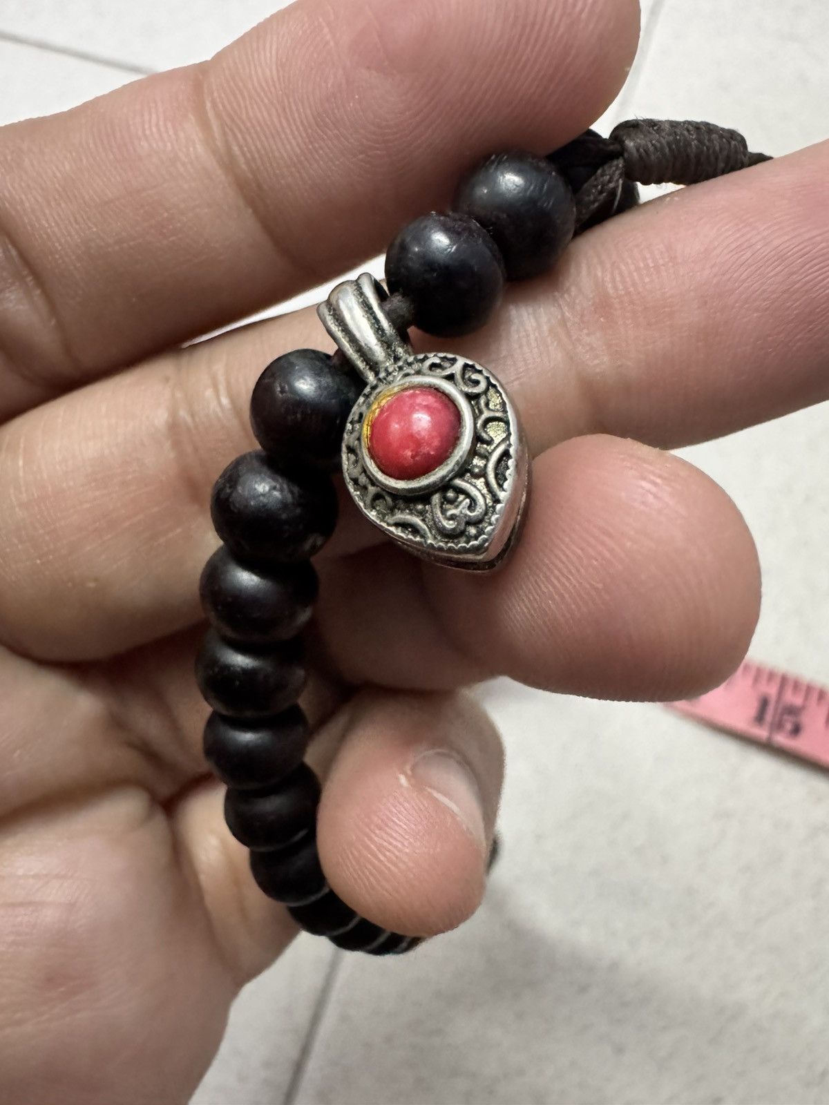 Jewelry TIBET ROSEWOOD BEADS NECKLACE STERLING SILVER HARDWARE Size ONE SIZE - 4 Thumbnail