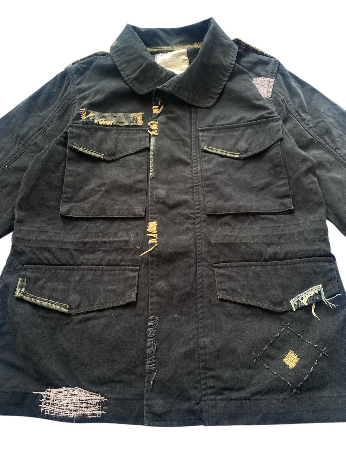 Japanese Brand Slow Wear M-65 Custom Patchwork Field Jacket Size US S / EU 44-46 / 1 - 2 Thumbnail