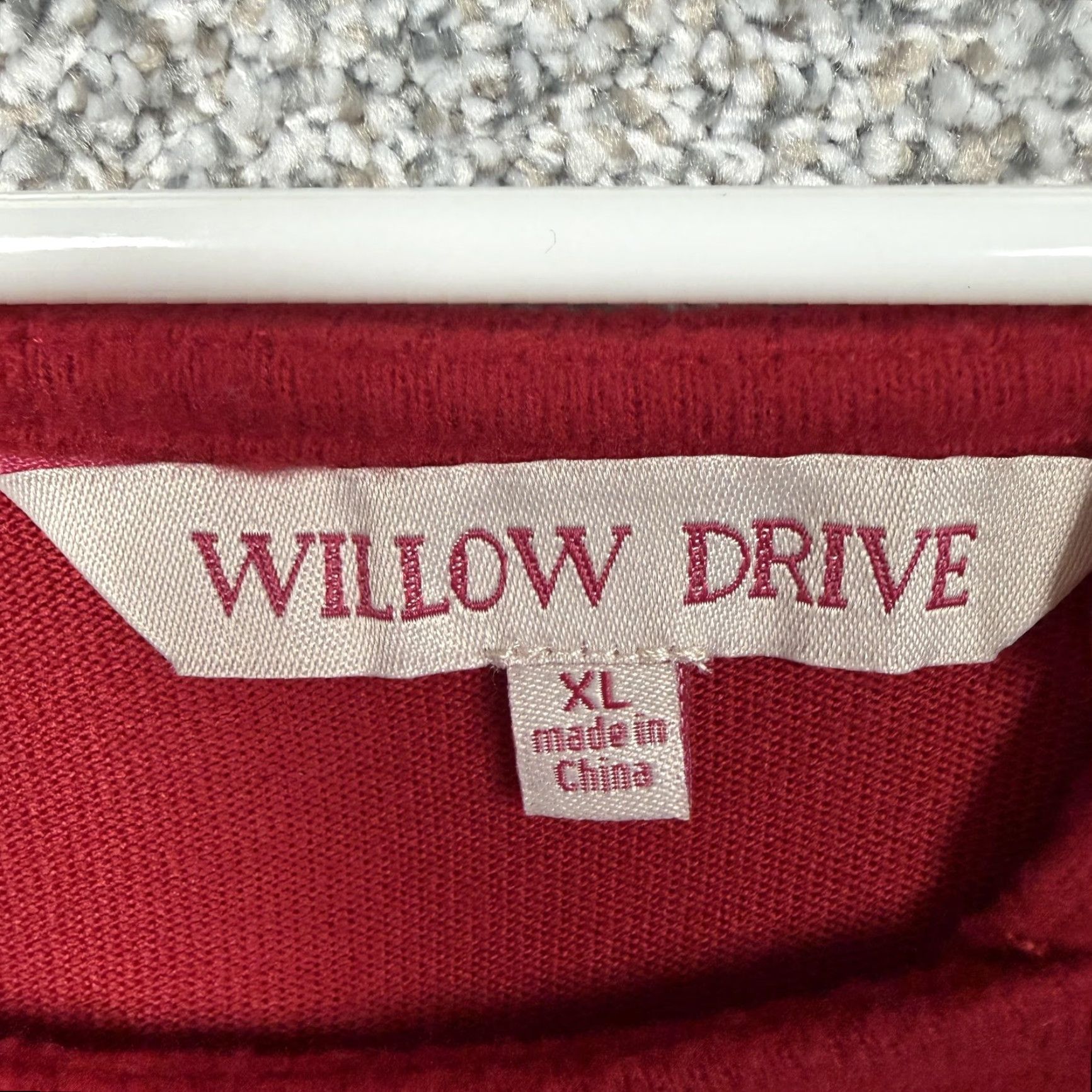 Vintage Willow Drive Blouse Womens XL Red One Shoulder Jersey Long Sleeve Casual Size XL / US 12-14 / IT 48-50 - 7 Thumbnail