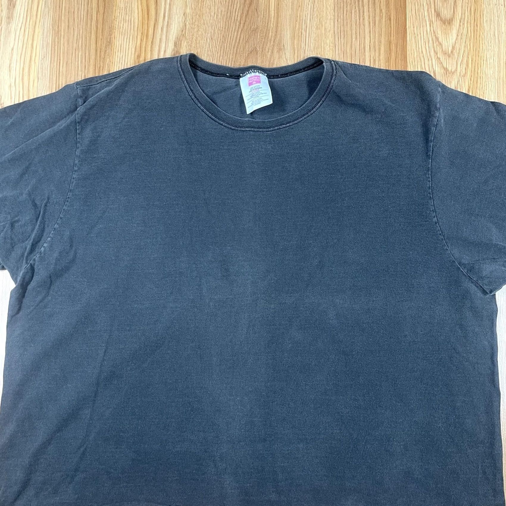 Hanes Hanes Hanes Her Way T-Shirt Women XL Black Short Sleeve Cropped 100% Cotton Made in USA Size XL / US 12-14 / IT 48-50 - 2 Thumbnail