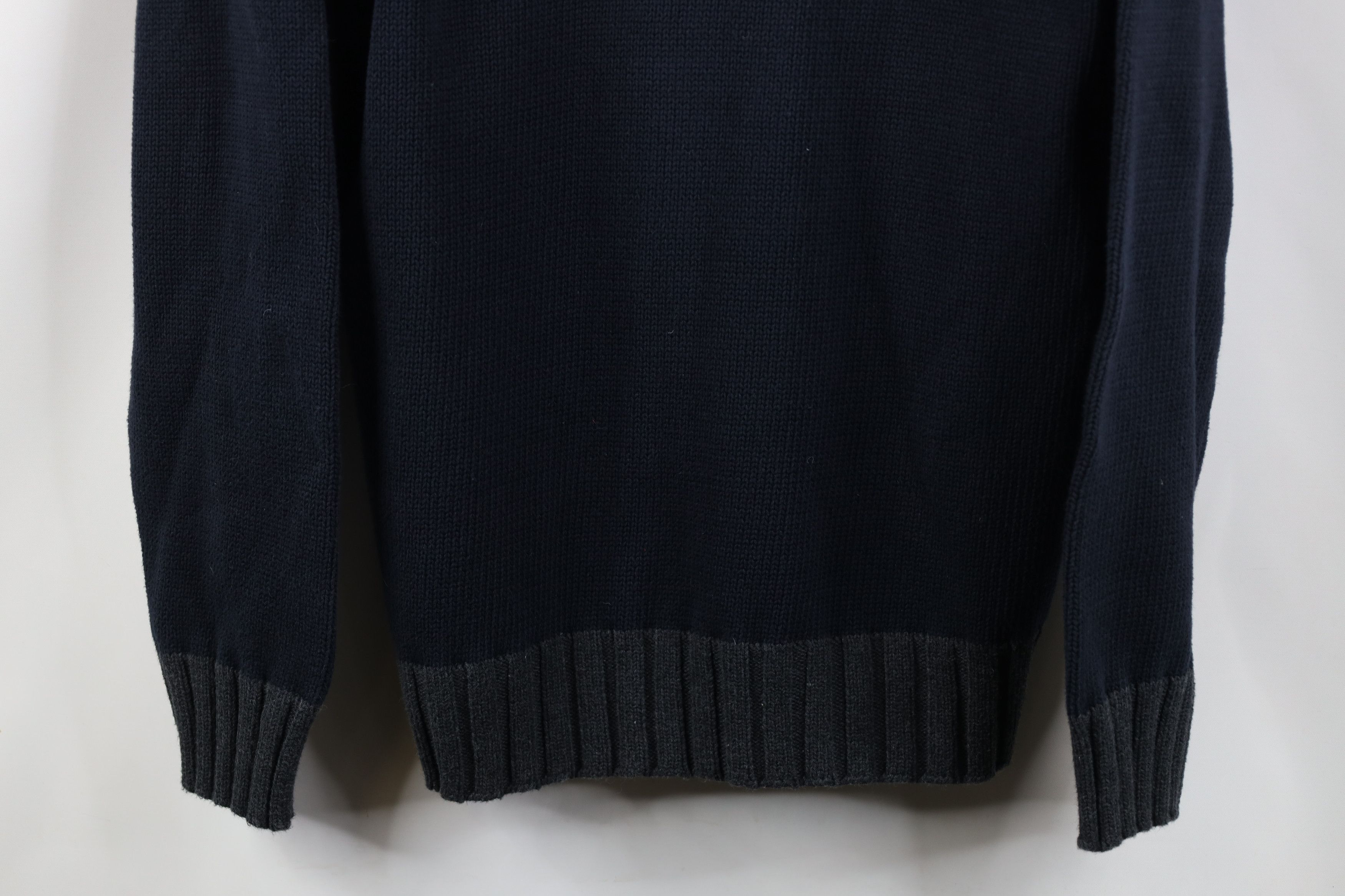 Nautica Vintage 90s Nautica Heavyweight Cotton Knit V-Neck Sweater Size US XL / EU 56 / 4 - 3 Thumbnail