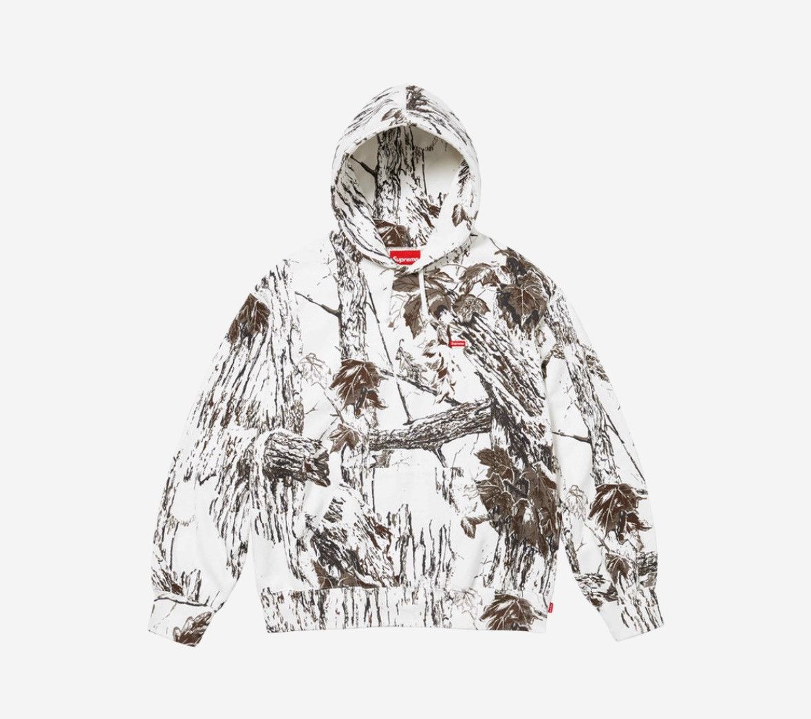 image of Supreme Small Box Logo Hooded Sweatshirt in Snow Camo, Men's (Size 2XL)