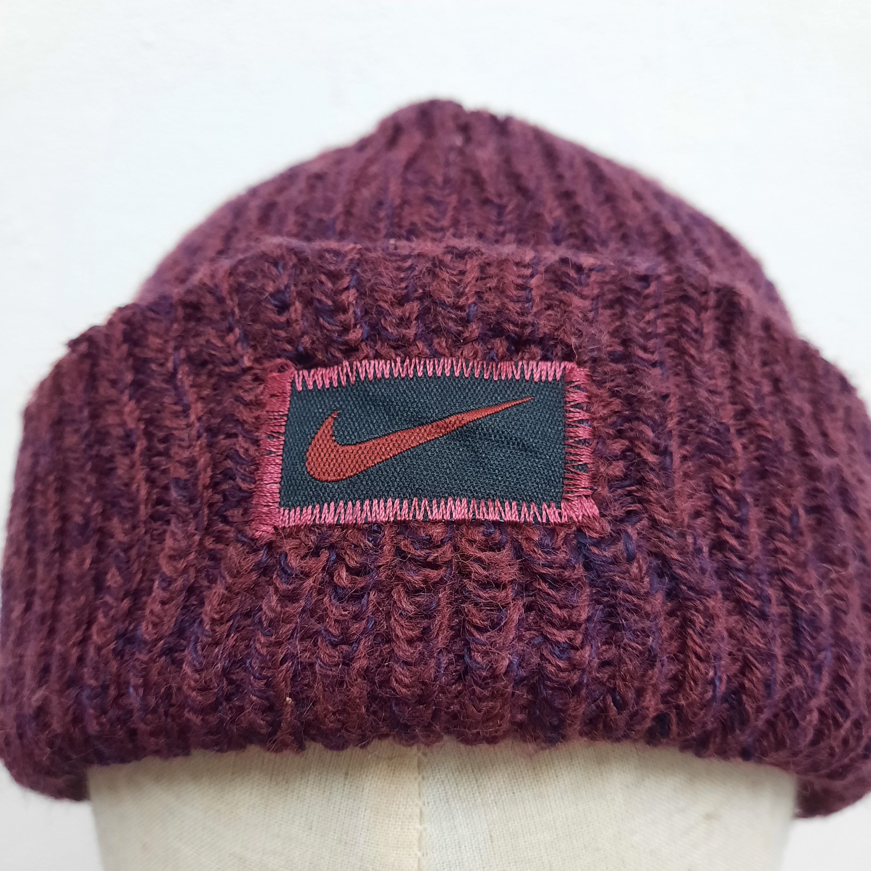 Nike 🔥Vintage 90s nike swoosh patch beanie hat Size ONE SIZE - 3 Thumbnail