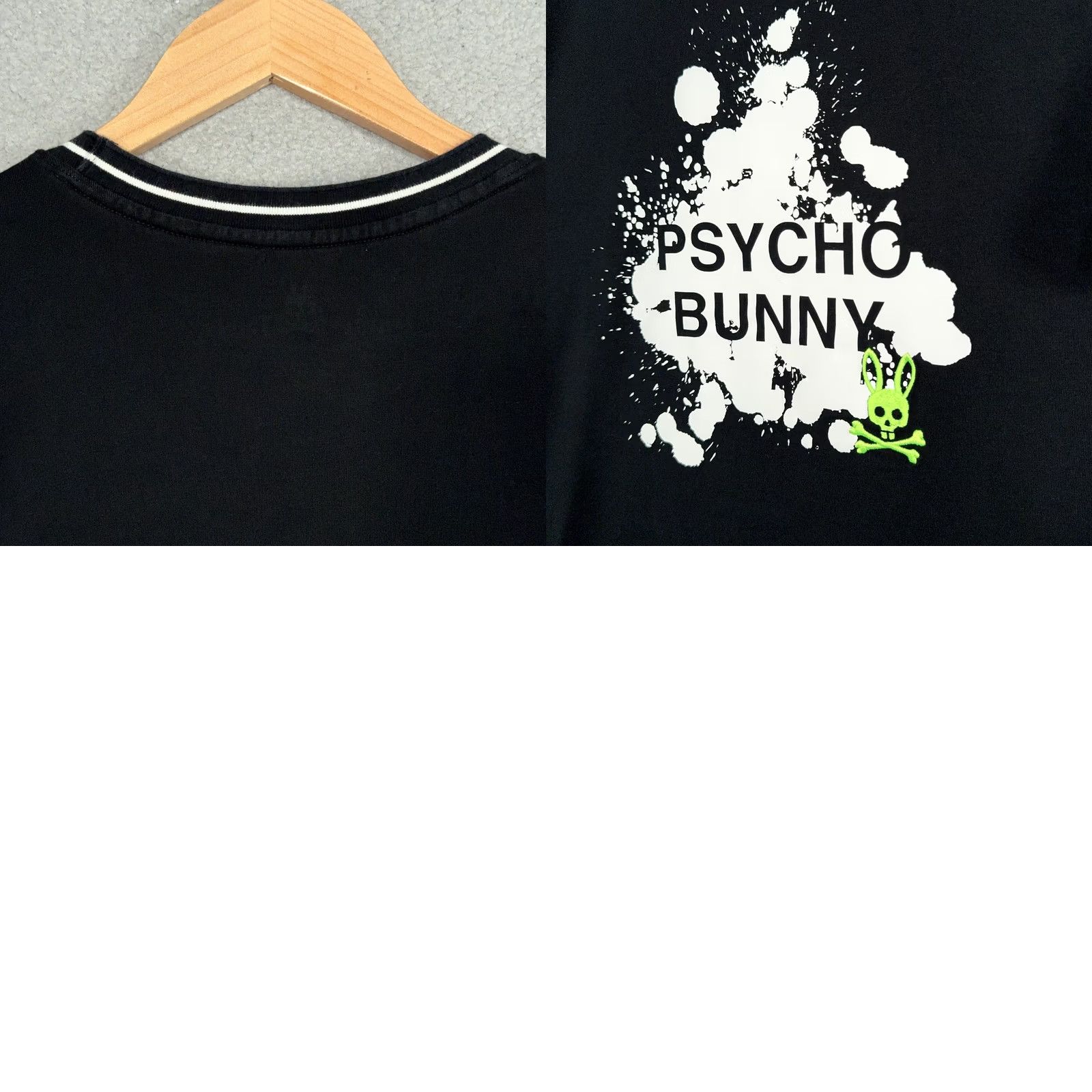 Psycho Bunny Psycho Bunny T Shirt Mens Size 5 M Black splash Thetford Graphic Logo Tee FLAW Size US M / EU 48-50 / 2 - 10 Thumbnail