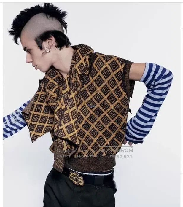 Vivienne Westwood Vivienne Westwood Square Pattern Cotton Linen Wool Vest Size US L / EU 52-54 / 3 - 7 Thumbnail