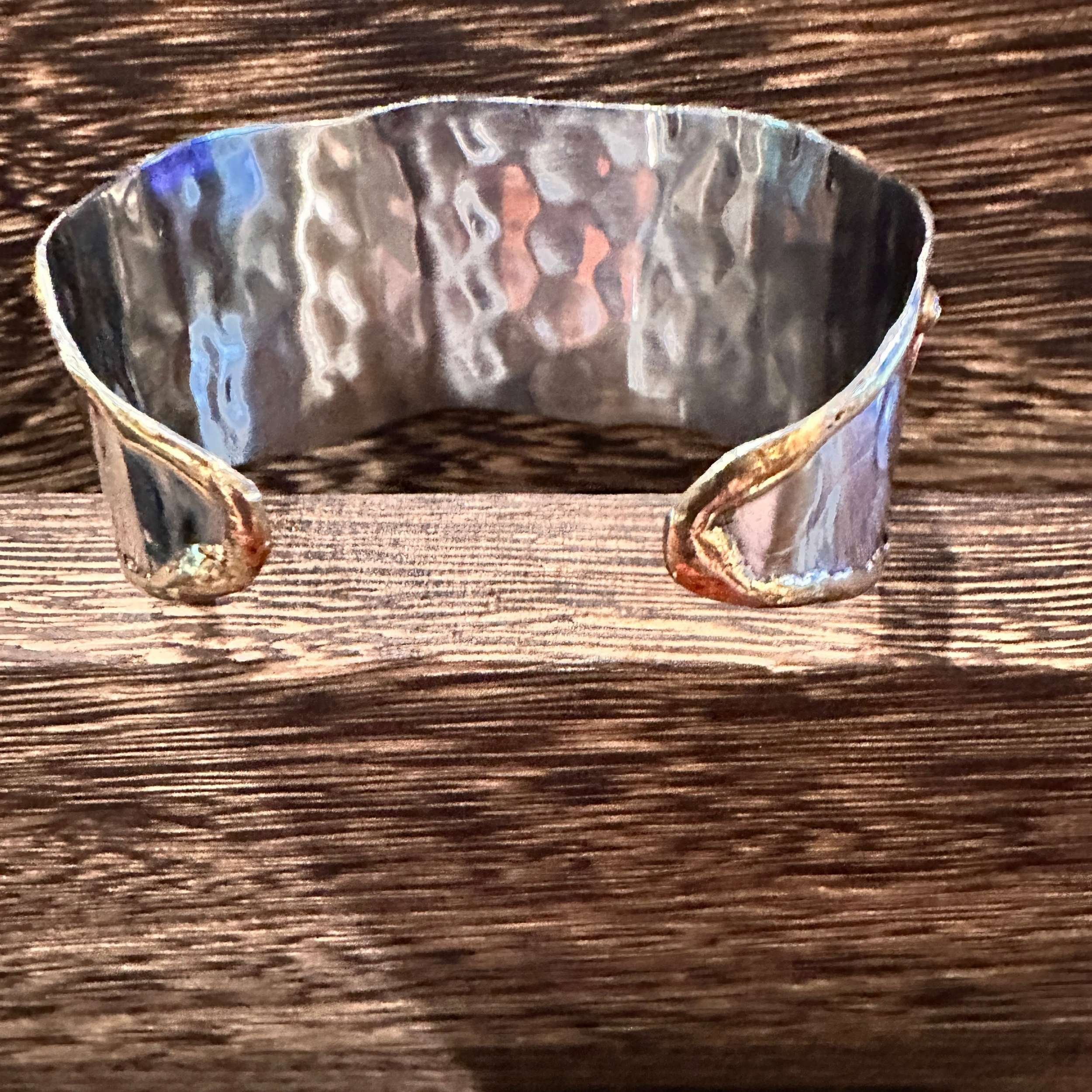 Other Turquoise Stone Cuff Bracelet - Handcrafted Adjustable Desig Size ONE SIZE - 9 Thumbnail