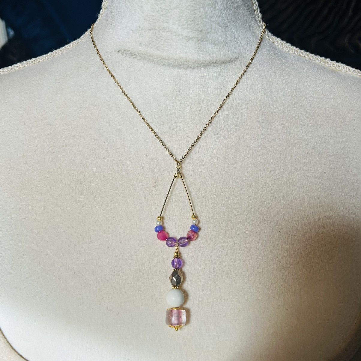 Handmade Handcrafted vintage bead changeable charm pendant necklace Size ONE SIZE - 2 Thumbnail