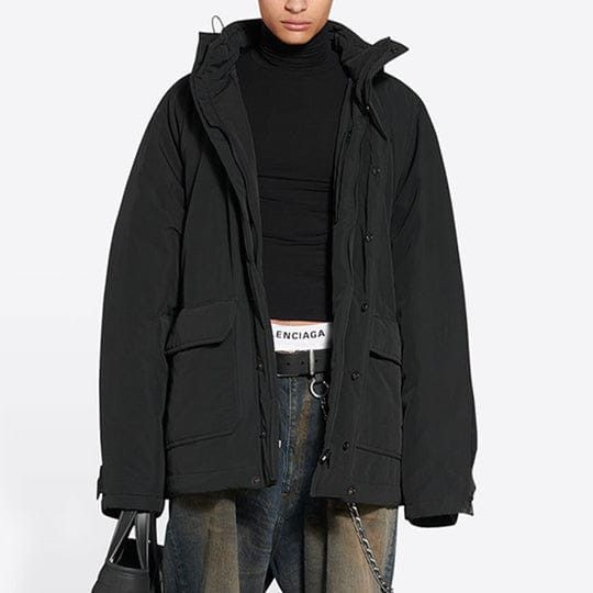 Balenciaga o1bcso1str1124 BB Icon Kick Parka in Black Size US L / EU 52-54 / 3 - 3 Thumbnail