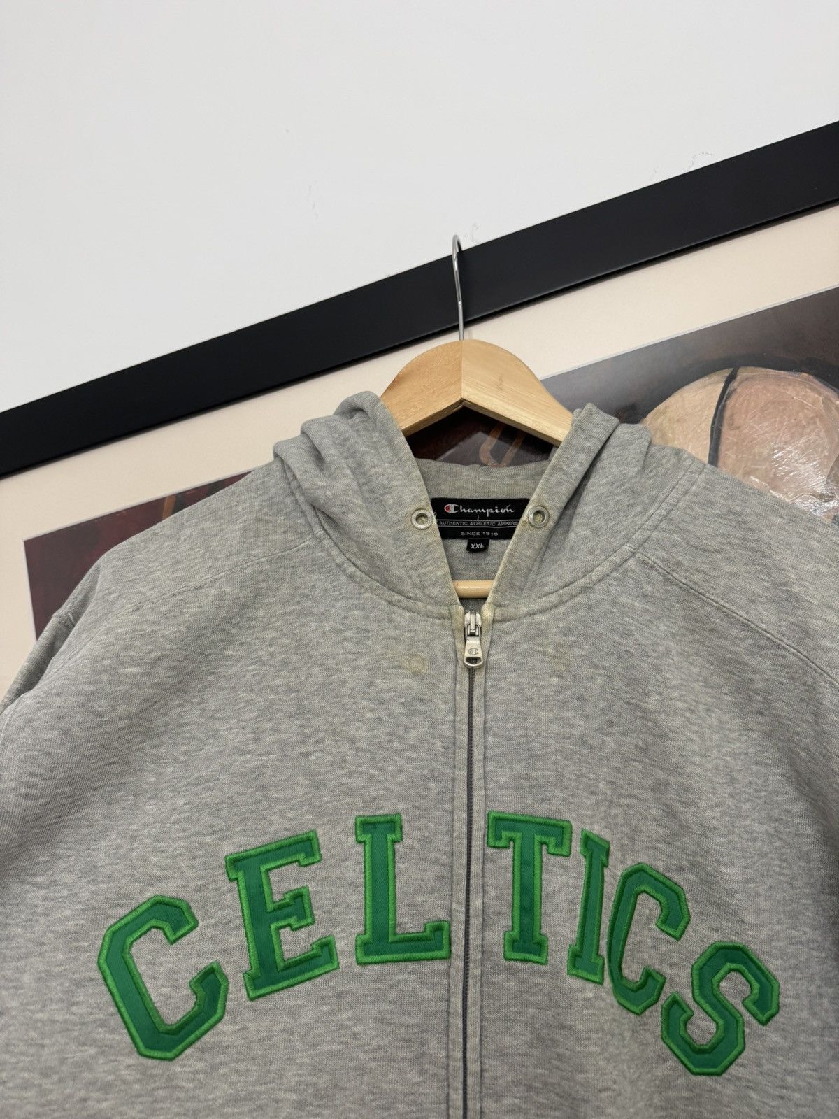 Champion Vintage Champion Boston Celtics Oversized NBA Zip Hoodie Size US XXL / EU 58 / 5 - 3 Thumbnail