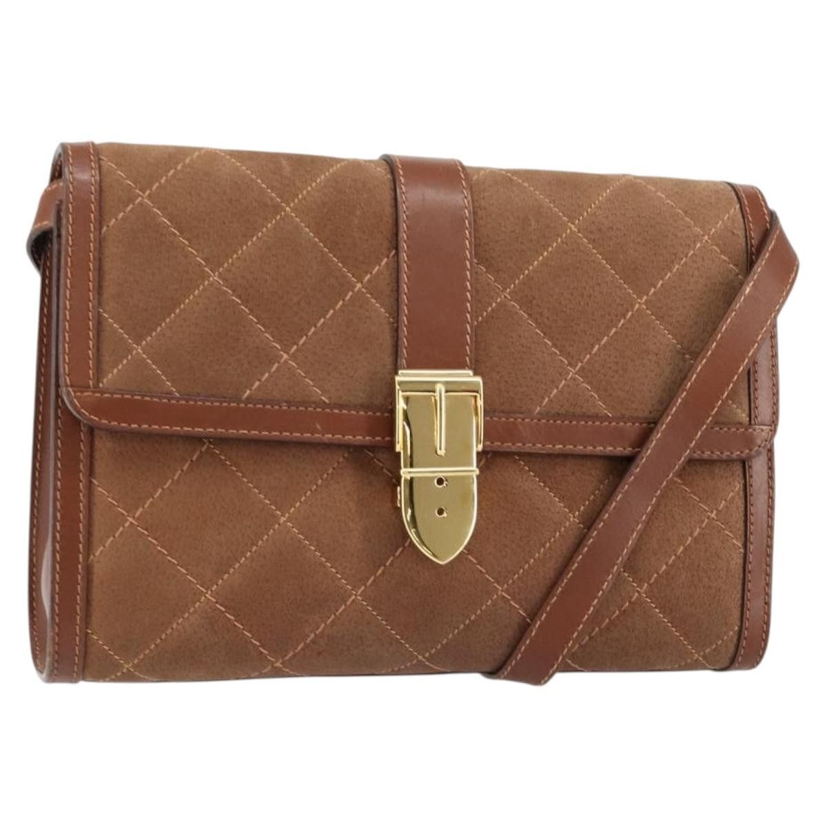Gucci GUCCI Shoulder Bag Suede Leather Brown Gold Size ONE SIZE - 1 Thumbnail