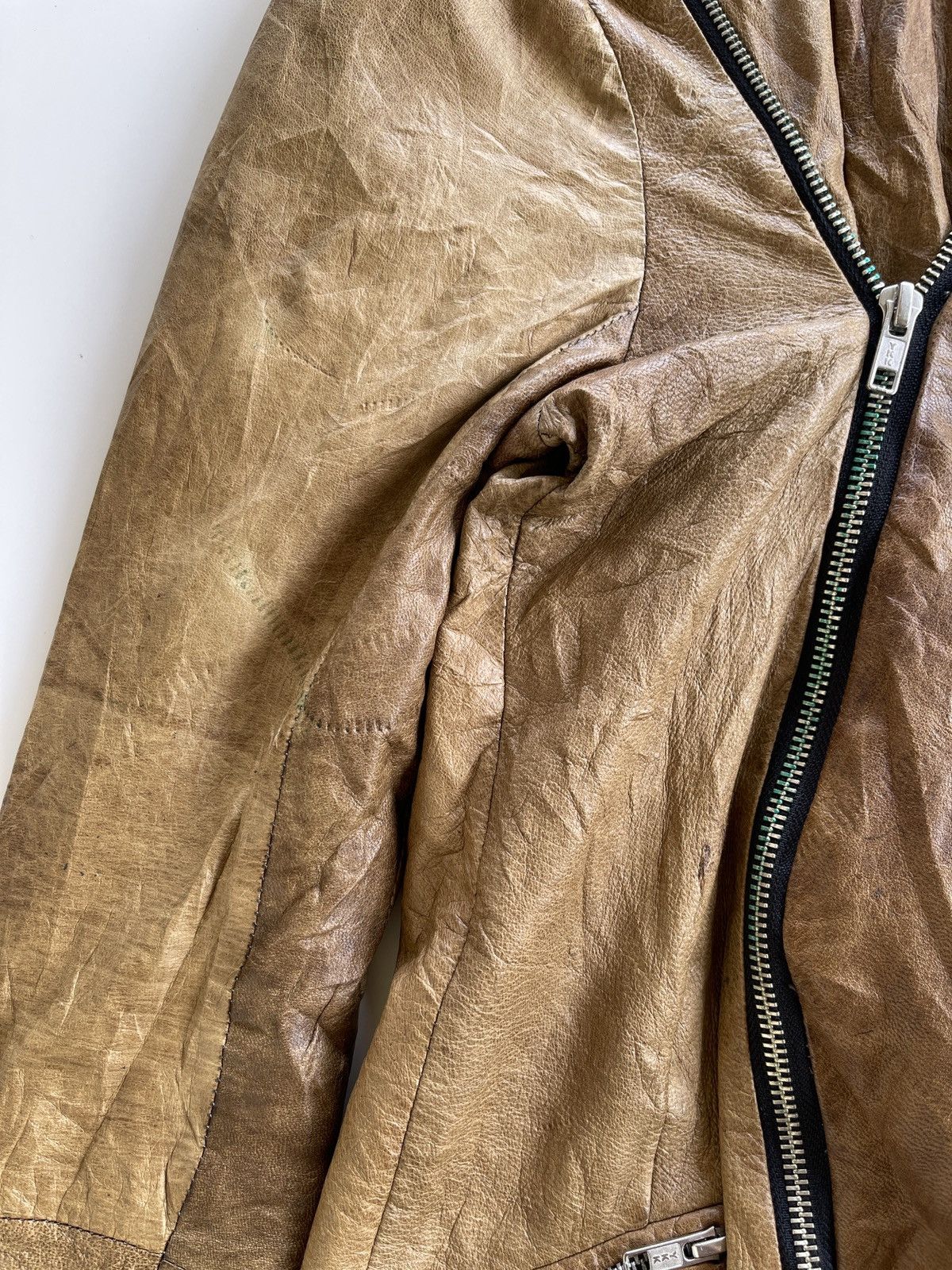 Ekam Ekam Asymmetrical Goatskin Zip Up Jacket Size US S / EU 44-46 / 1 - 13 Thumbnail