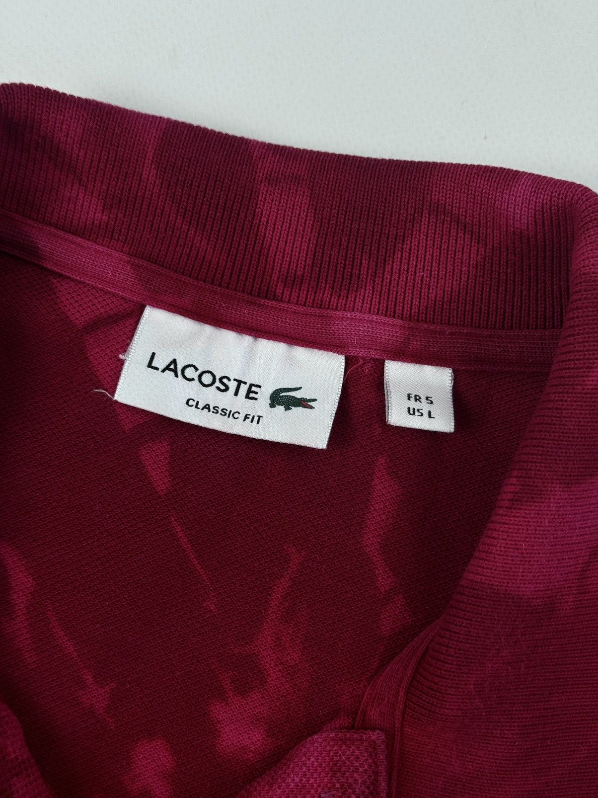 Lacoste LACOSTE Tie Dye Red Short Sleeve Polo Shirt Size US L / EU 52-54 / 3 - 11 Thumbnail