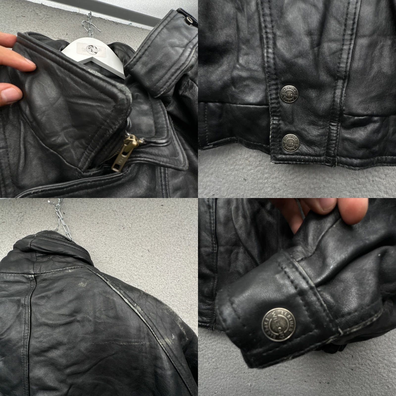 Vintage VINTAGE Wilsons Leather Bomber Moto Jacket Mens Large Black Zip Rider Leather Moto Jacket L Mens Size US L / EU 52-54 / 3 - 8 Thumbnail