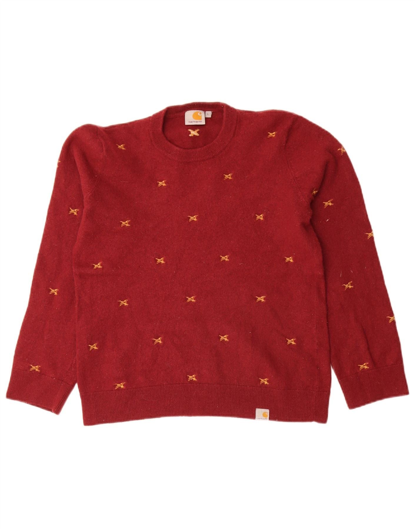 Carhartt Womens Abstract Pattern Crew Neck Jumper Sweater UK 14 Large Size S / US 4 / IT 40 - 1 Thumbnail
