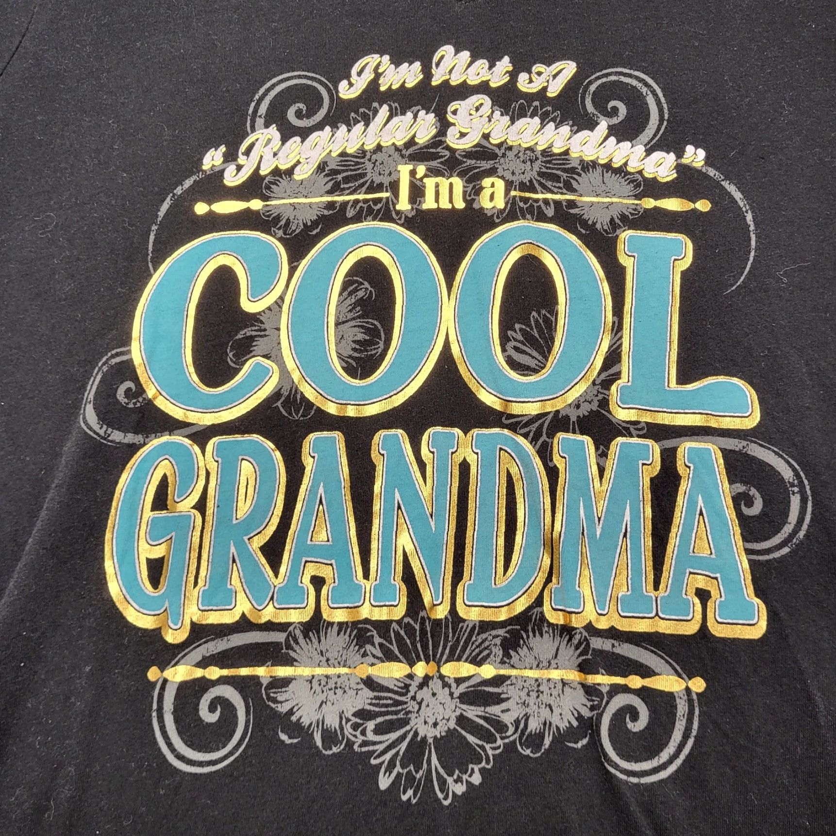 Walmart Walmart T-Shirt Womens 12/14 Regular Black Short Sleeve I Love Grandma I'm Not a Regular Grandma Cool Grandma Crew Neck Jersey 100% Cotton Size XL / US 12-14 / IT 48-50 - 7 Thumbnail