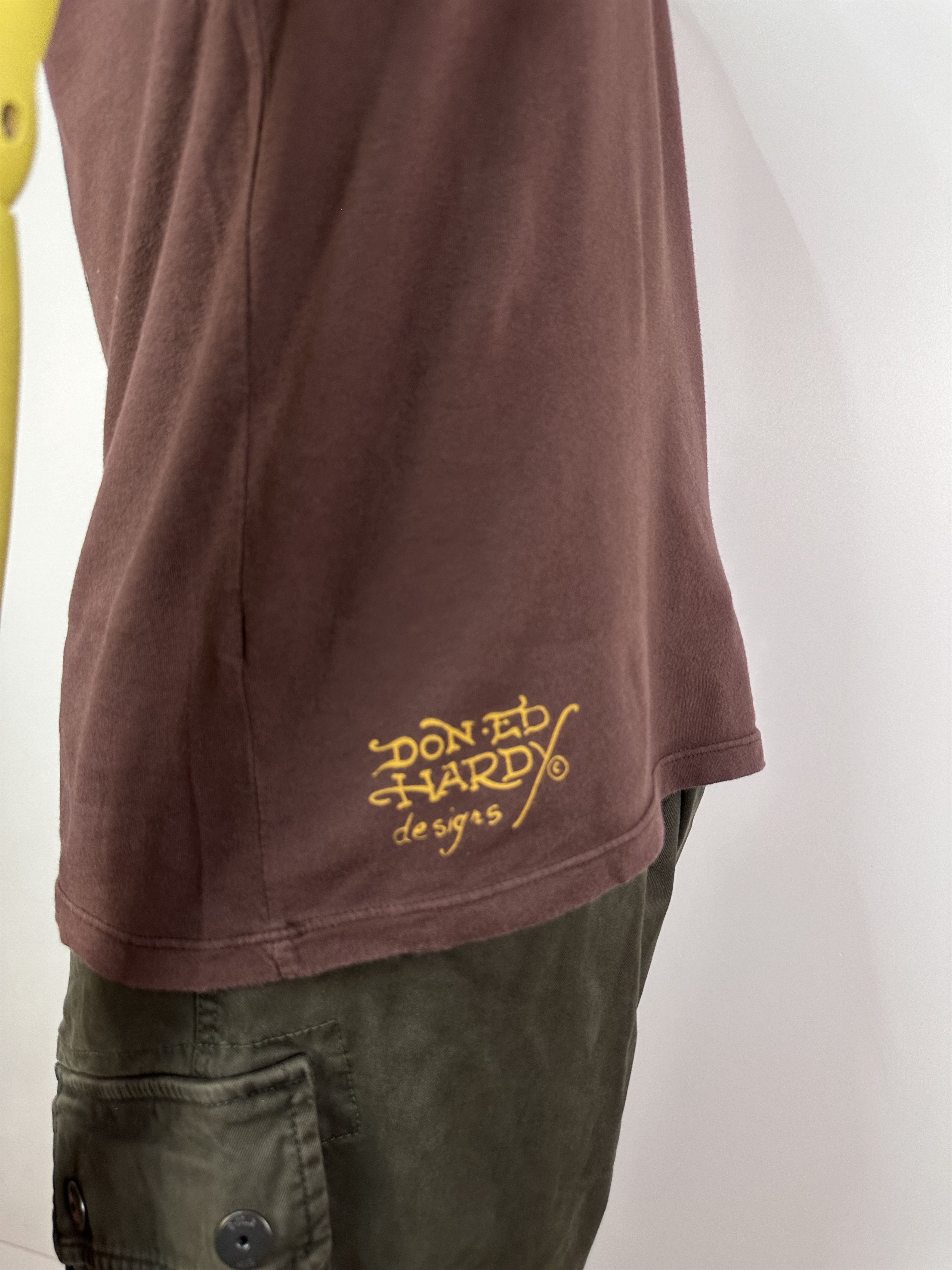 Ed Hardy Ed Hardy T Shirt Brown Death Or Glory Flower Logo Size M Size US M / EU 48-50 / 2 - 6 Thumbnail