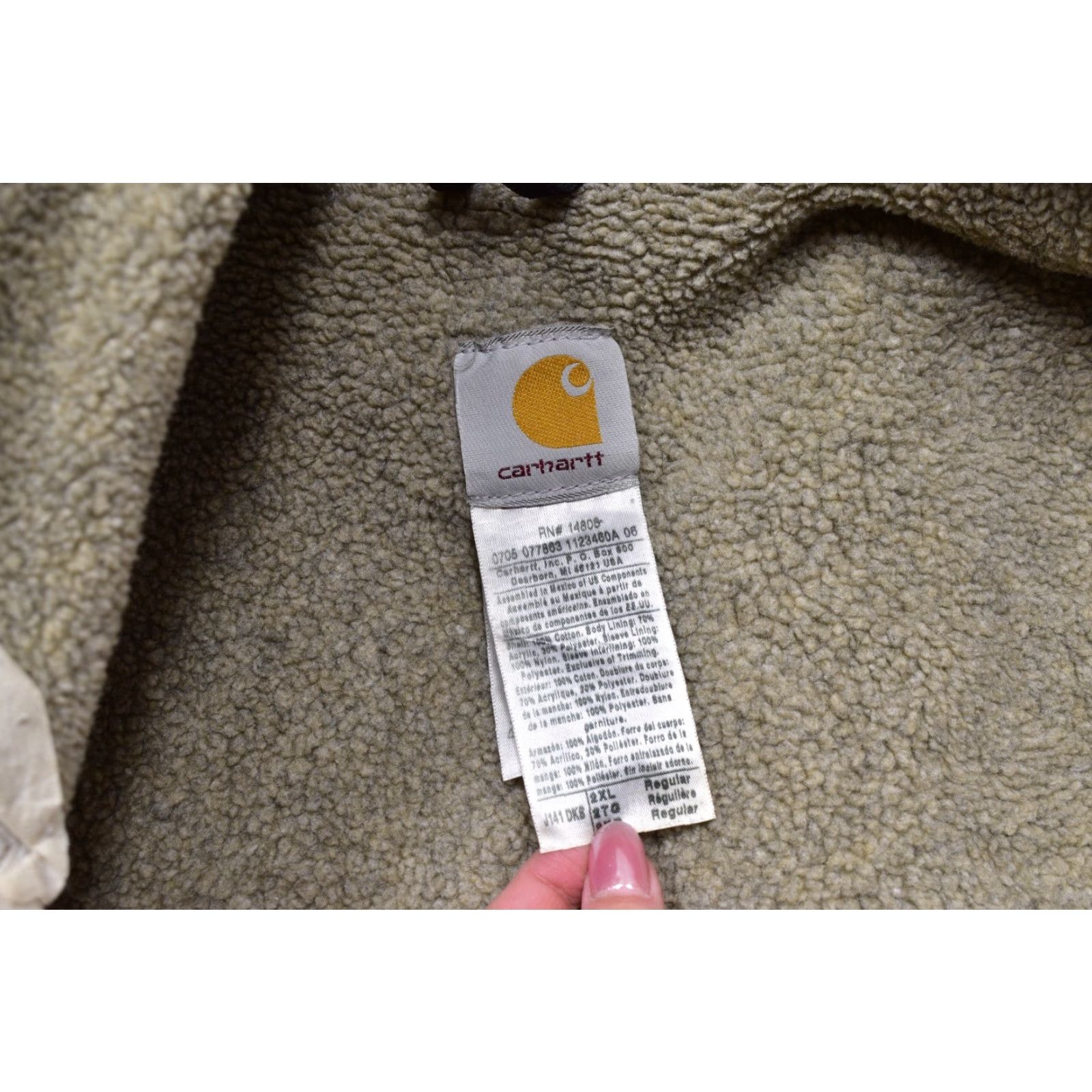 Carhartt Carhartt J141 Hooded Bomber Jacket 2XL Mens Dark Brown Sandstone Sierra Sherpa Lined Canvas Cotton Logo Size US XXL / EU 58 / 5 - 5 Thumbnail