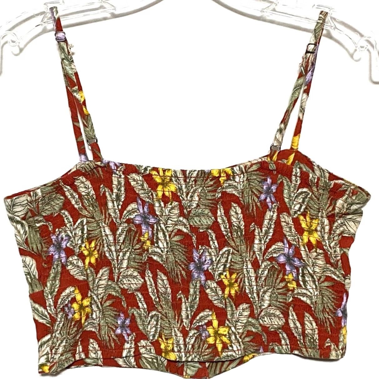 Vintage Aéropostale Tropical Button Midi Skirt Cami Crop Top Set M Boho Hawaiian Resort Skirt Tank Floral Beach Womens Set Size M / US 6-8 / IT 42-44 - 6 Thumbnail
