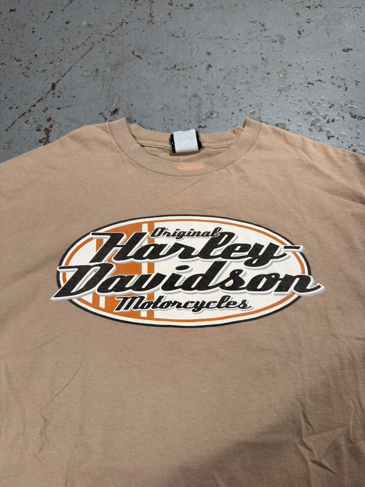 Harley Davidson Vintage Harley Davidson Flame Cream Tee Size US L / EU 52-54 / 3 - 3 Thumbnail