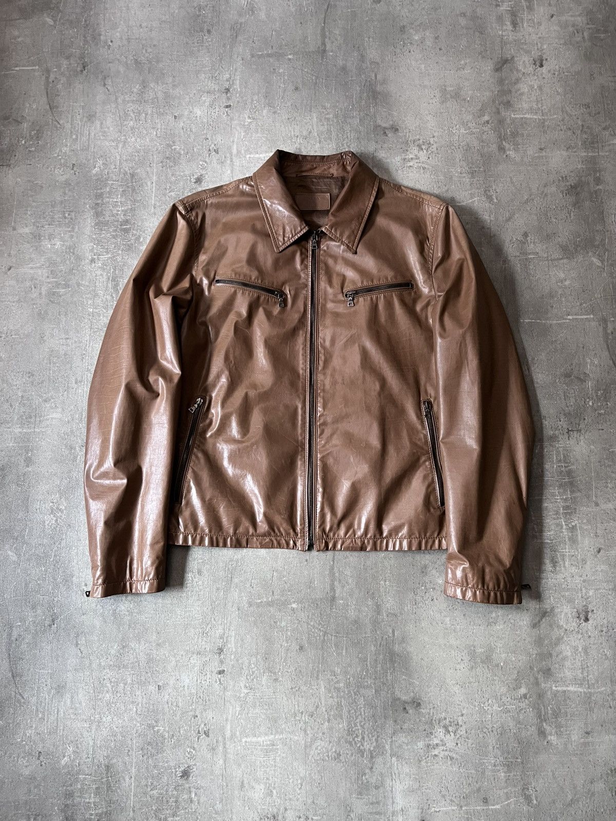 Prada Prada S/S 2006 brown soft lamb leather bomber jacket Size US L / EU 52-54 / 3 - 1 Thumbnail