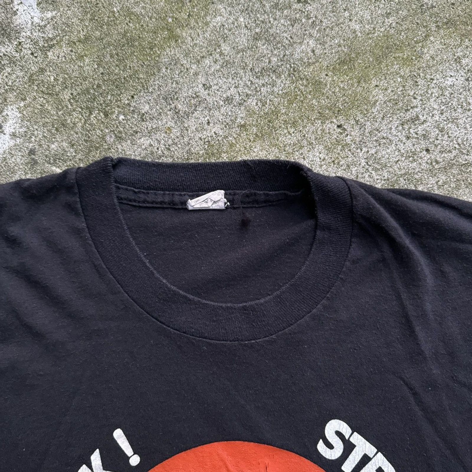Vintage 80s Seek Strike Destroy Black Cat M18 Shirt Faded ERD Grunge Size US L / EU 52-54 / 3 - 5 Thumbnail