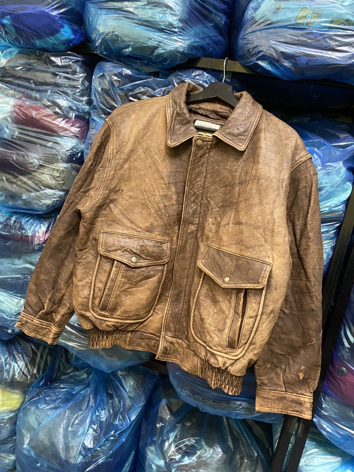 Other Vario Max Distressed Leather Bomber Jacket - Brown Aviator Size US M / EU 48-50 / 2 - 2 Thumbnail