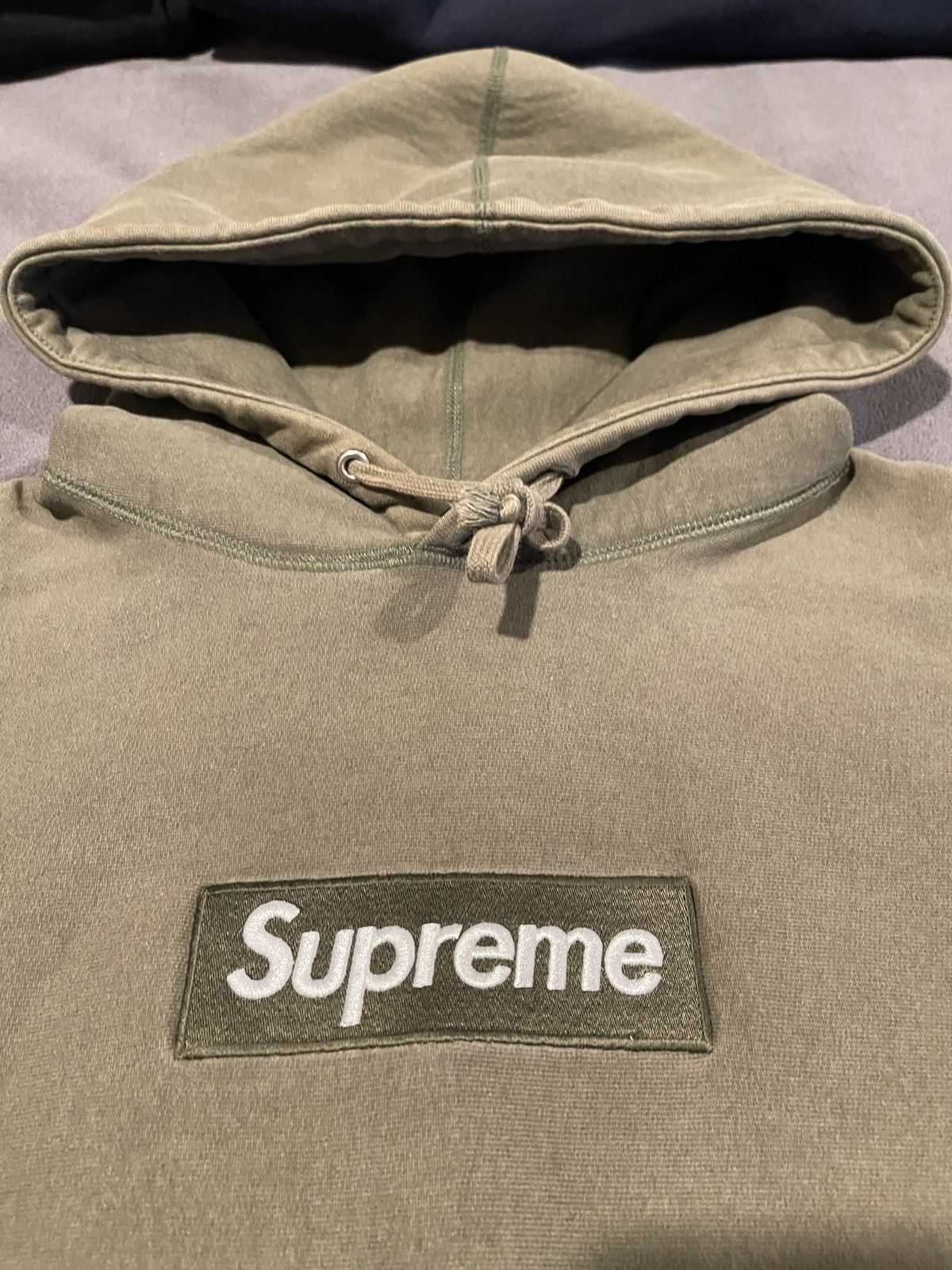 Supreme Supreme Olive Box Logo hoodie Size US XL / EU 56 / 4 - 4 Thumbnail