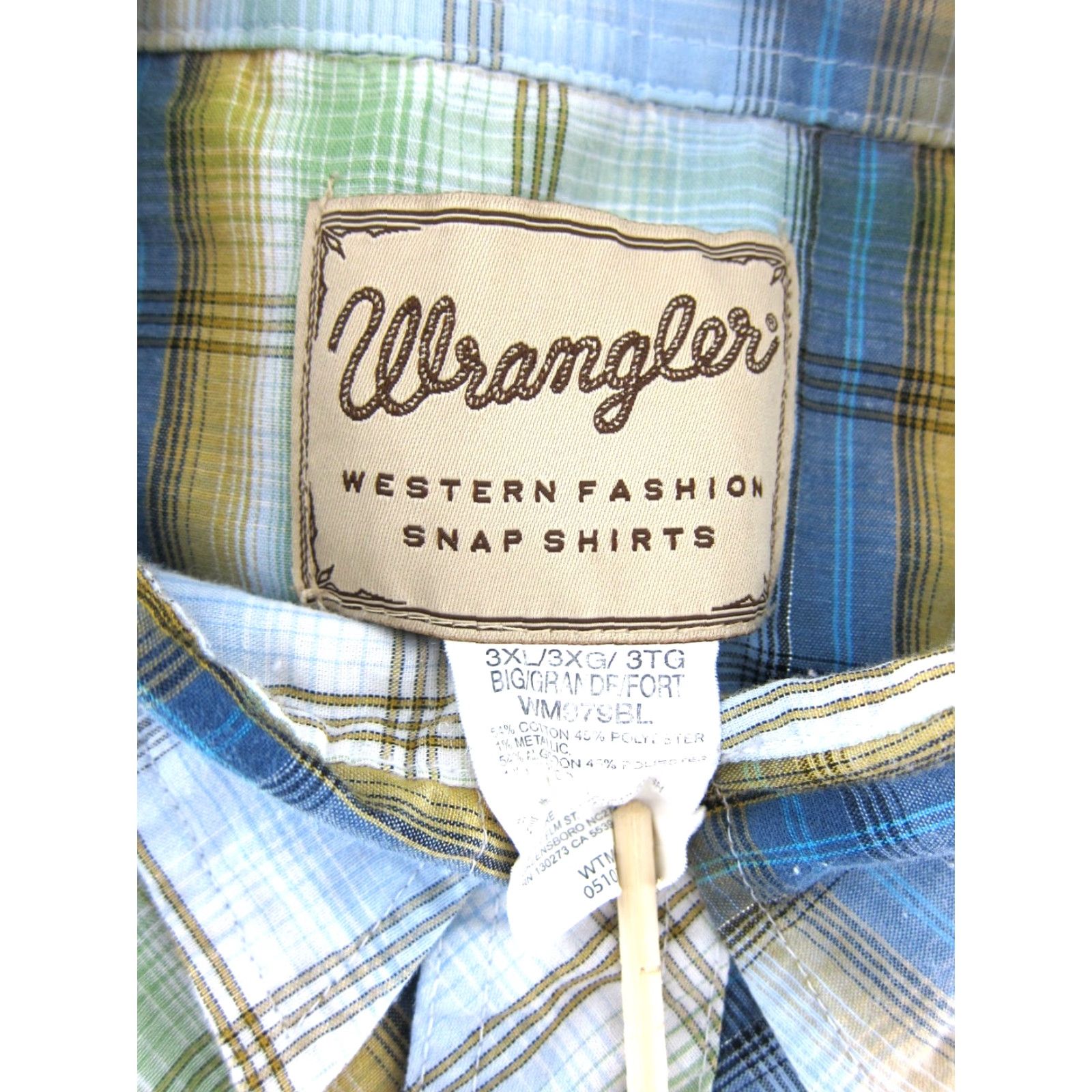 Wrangler VTG Wrangler Green Plaid Snap Short Sleeve Shirt Men 3X Size US XXL / EU 58 / 5 - 3 Thumbnail
