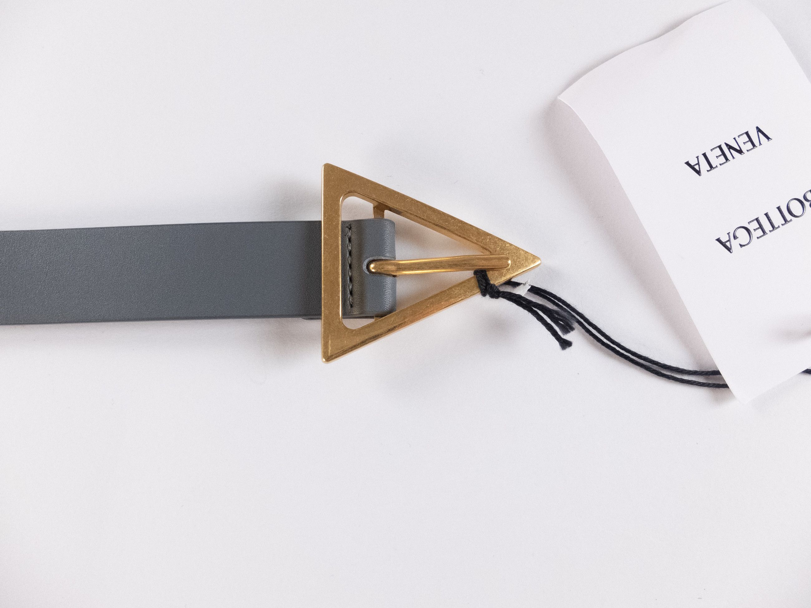 Bottega Veneta BOTTEGA VENETA Triangle gray leather belt 80 Size ONE SIZE - 2 Thumbnail