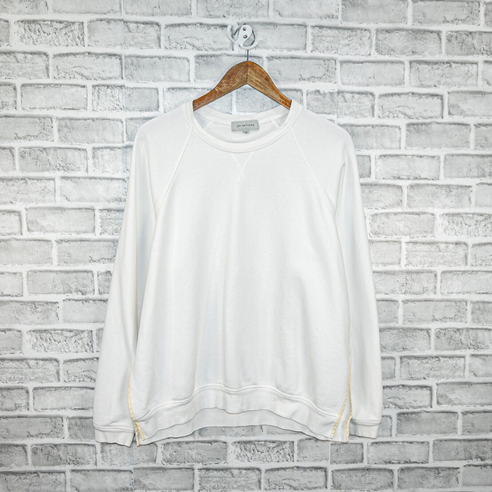 Lee Mathews LEE MATHEWS Crew Neck Pullover Sweatshirt split side White Size M / US 6-8 / IT 42-44 - 7 Thumbnail