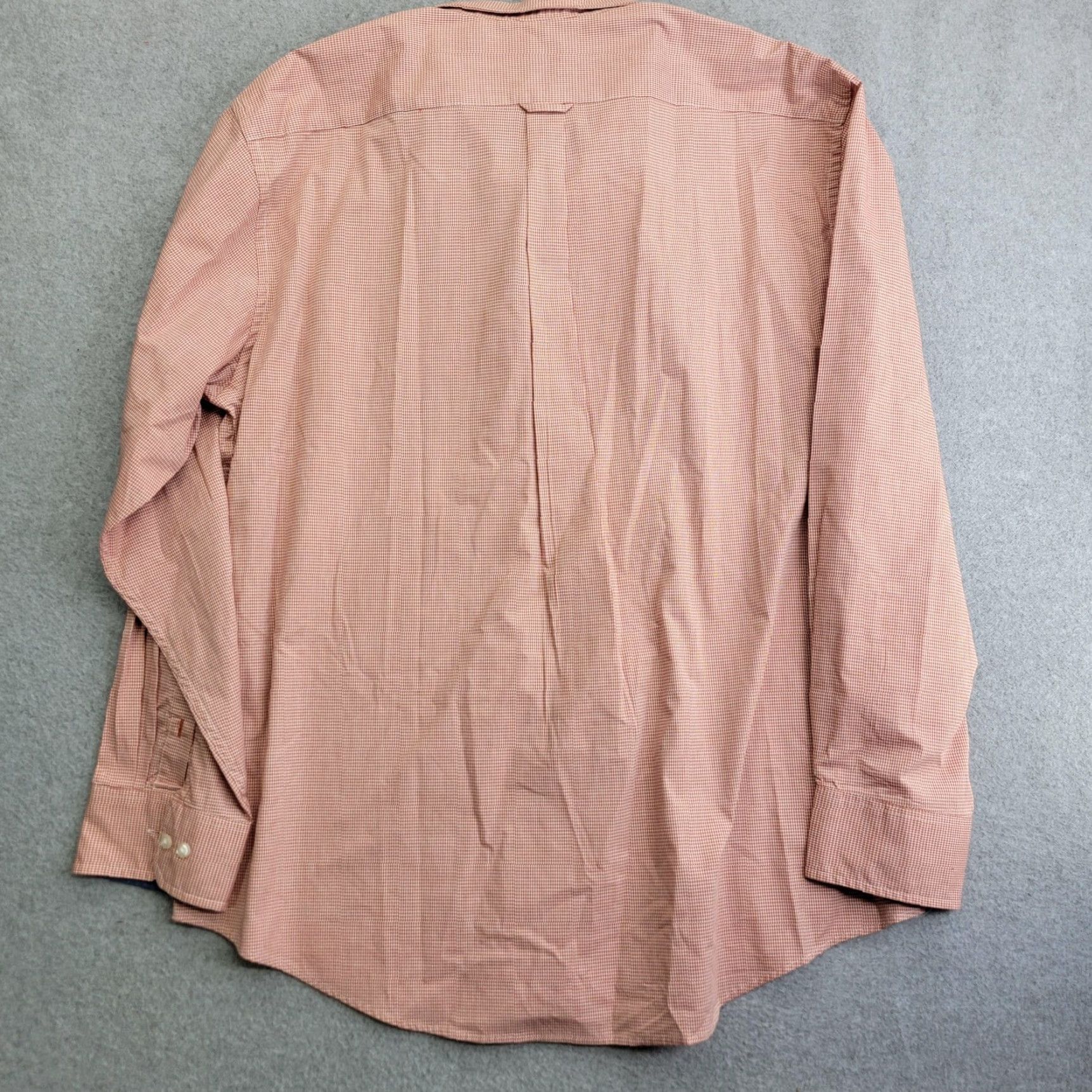 Izod VINTAGE IZOD Shirt Mens 2XL Orange White Gingham Check Button Down Long Sleeve Pocket Size US XXL / EU 58 / 5 - 6 Thumbnail