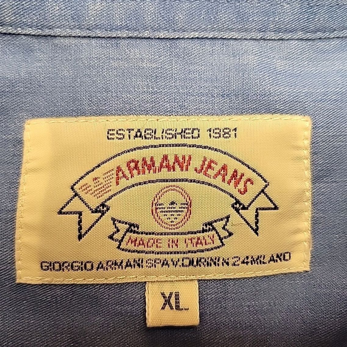 Giorgio Armani Giorgio Armani Jeans Shirt Men XL Blue Long Sleeve Button-Down Made in Italy Size US XL / EU 56 / 4 - 6 Thumbnail