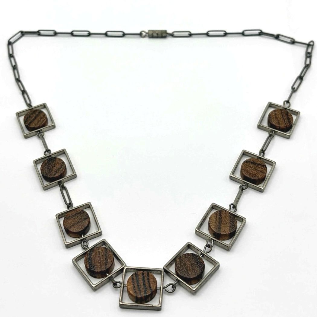 Other Silver & Brown Boho Necklace Size ONE SIZE - 3 Thumbnail