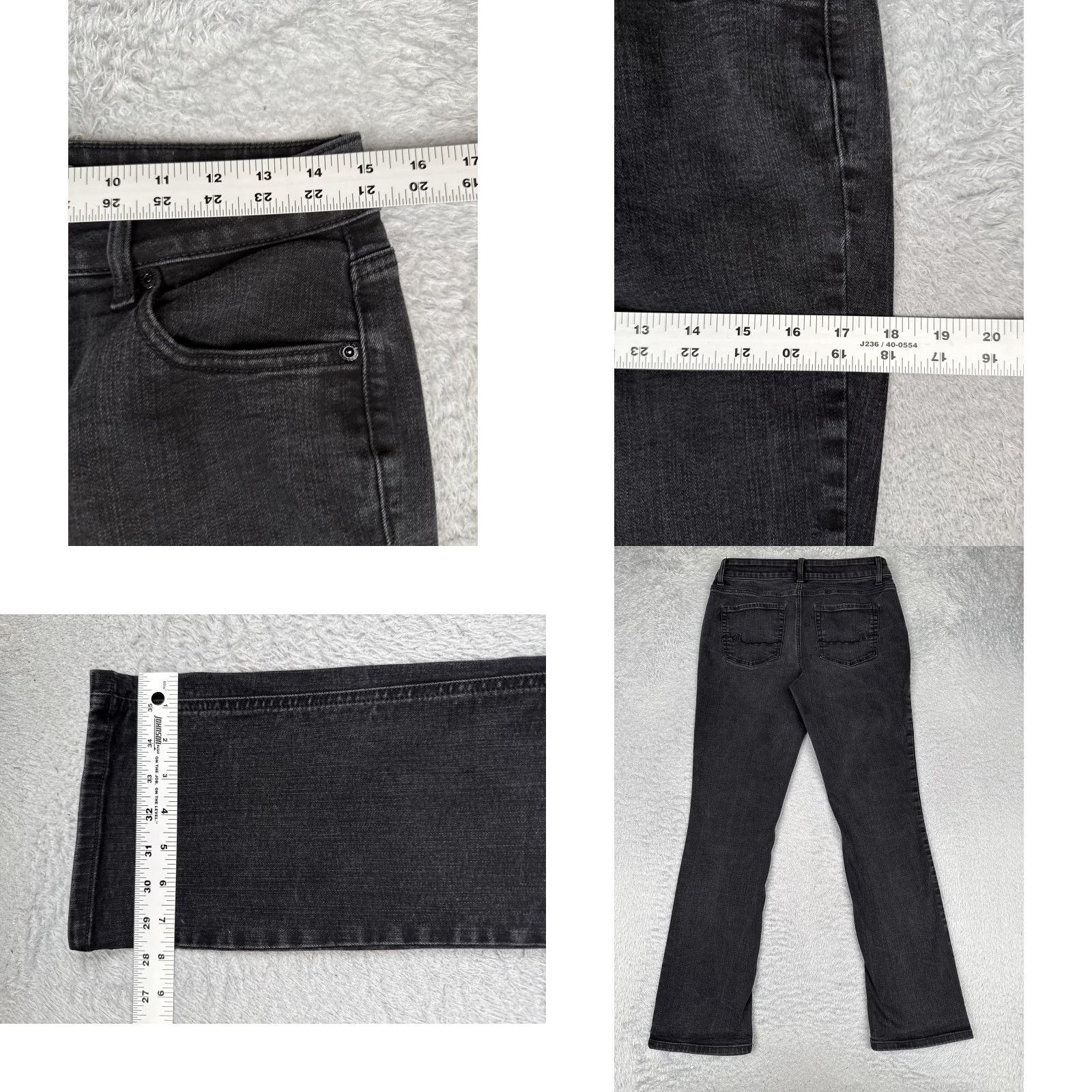 Vintage Maurices Jeans Womens 8 Gray Mid Rise Bootcut 28x31 Charcoal Wash Denim Stretch Size 30" / US 8 / IT 44 - 9 Thumbnail