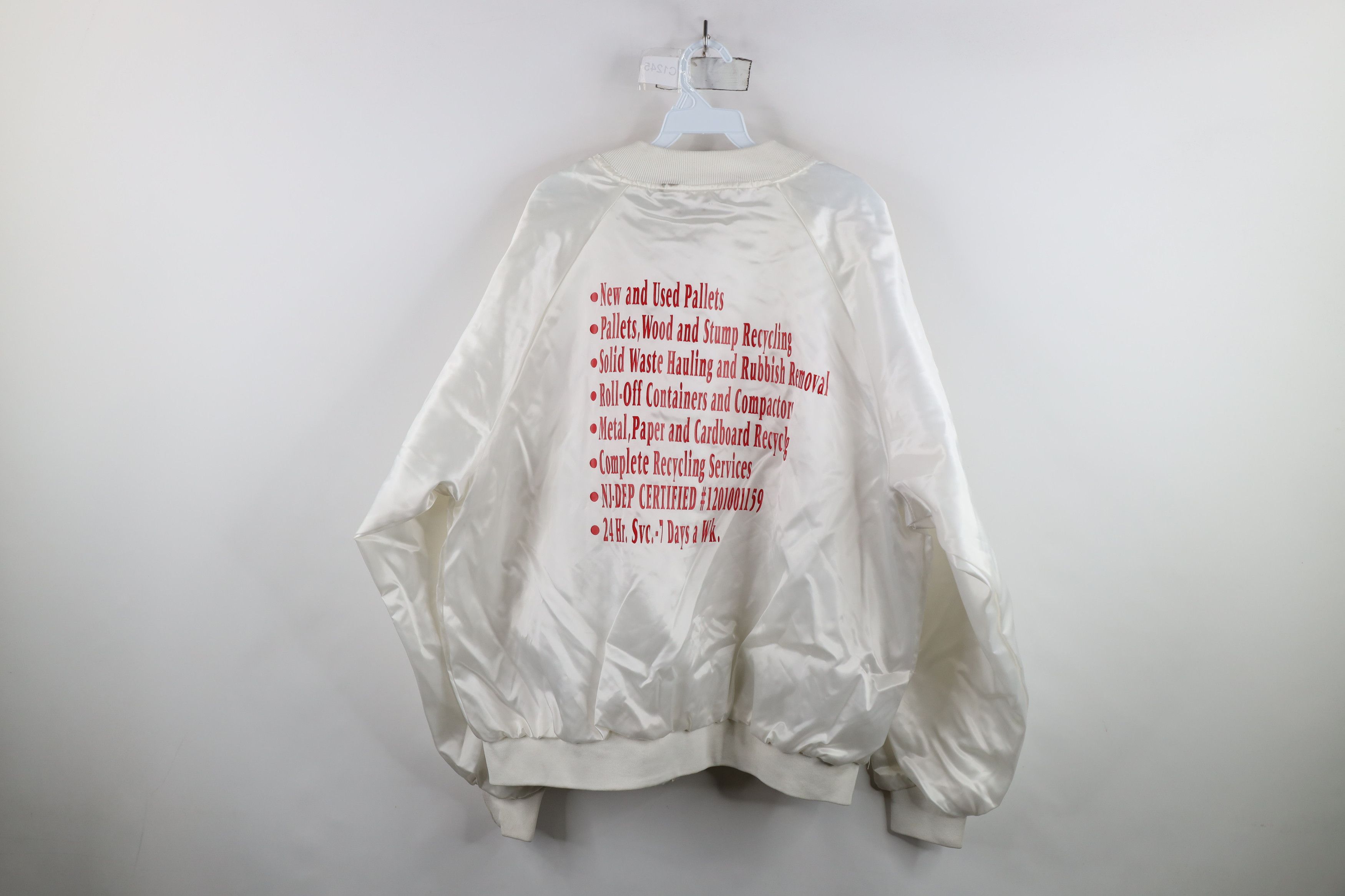 Vintage Vinage 80s 90s Streetwear Satin Bomber Jacket White USA Size US XXL / EU 58 / 5 - 14 Thumbnail
