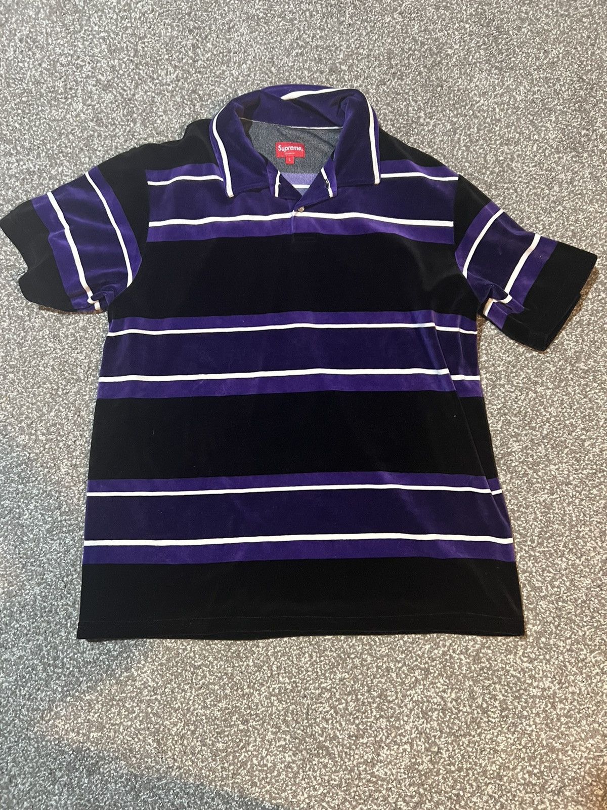 トップス supreme velours polo shirt Supreme Velour L S Polo (FW17) - $118