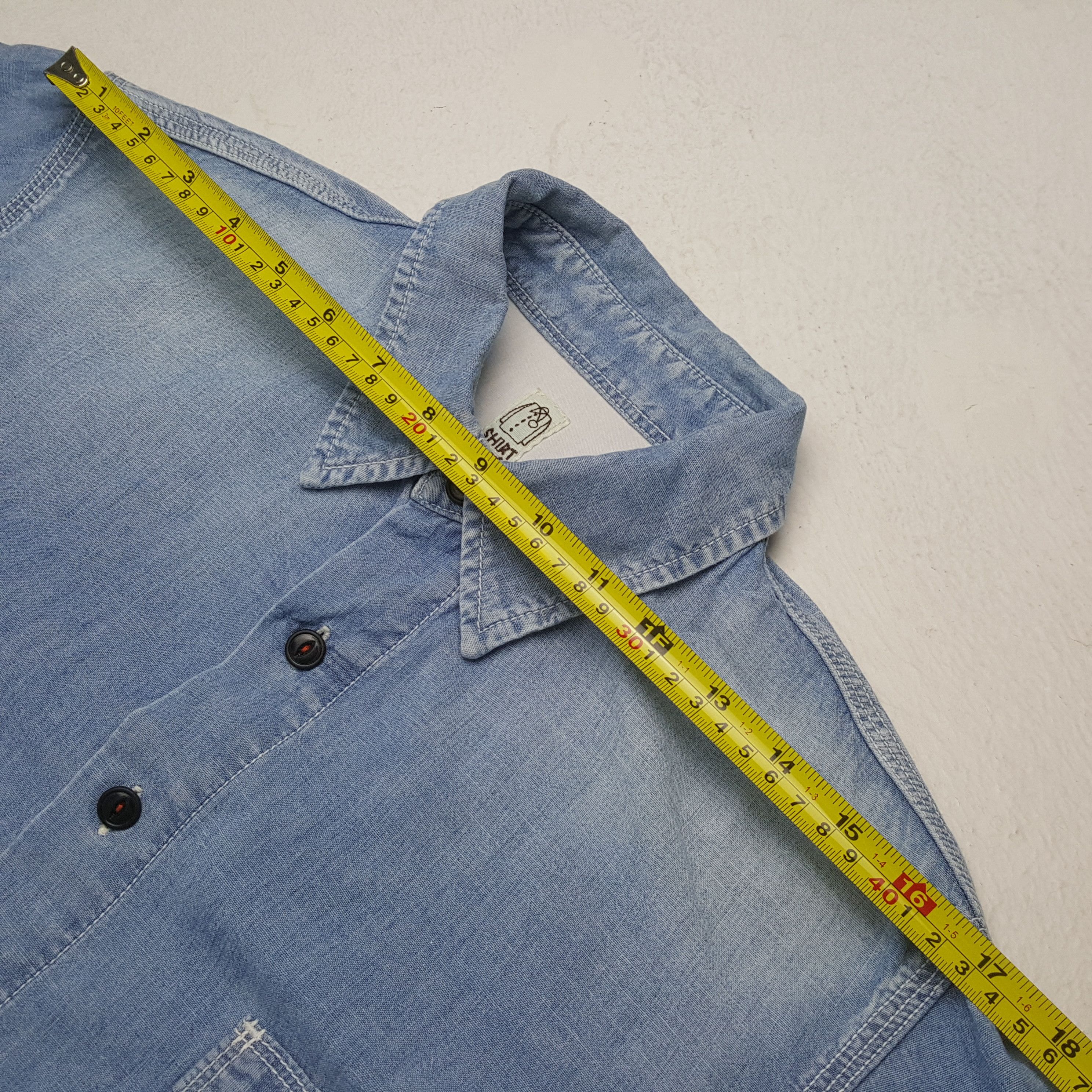 Japanese Brand × Vintage Vintage KATO Japanese Brand Denim Polos Shirt 31 Size US M / EU 48-50 / 2 - 5 Thumbnail