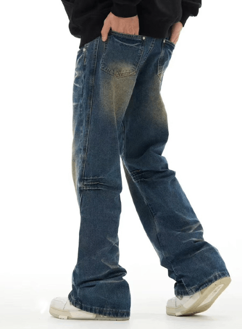 Japanese Brand × Jean Vintage washed dark blue bootcut jeans for men Size US 32 / EU 48 - 5 Thumbnail