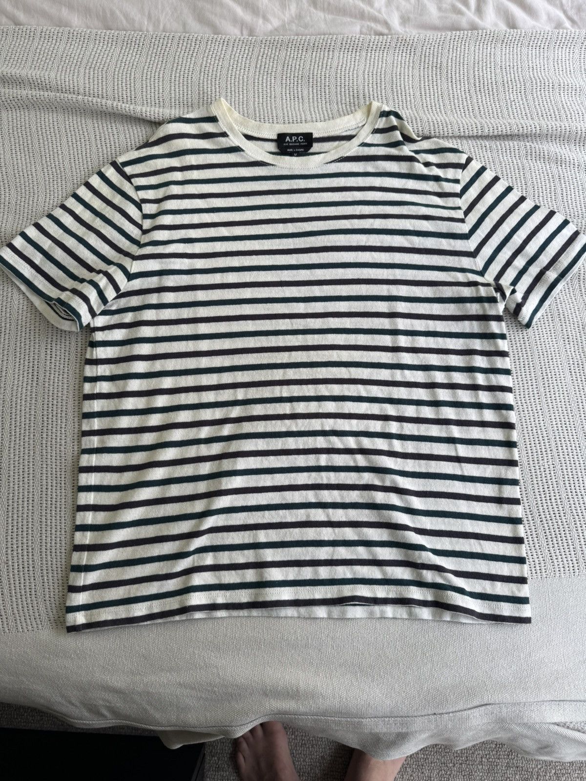 A.P.C. A.P.C Men’s T-Shirt (M) (White/Green/Green) Size US M / EU 48-50 / 2 - 1 Thumbnail