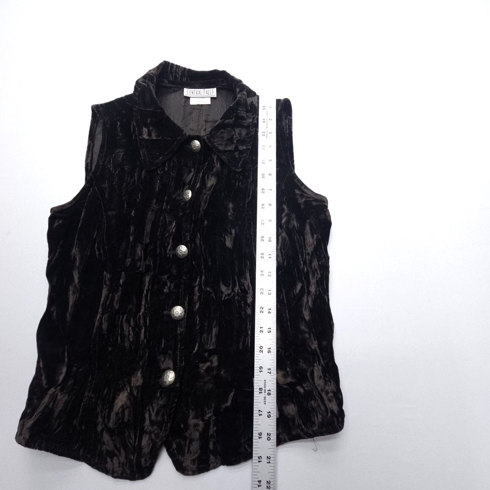 Velvet VTG Central Falls Western Crushed Velvet Vest Womens S Dark Brown USA Rodeo Mens Size S / US 4 / IT 40 - 6 Thumbnail