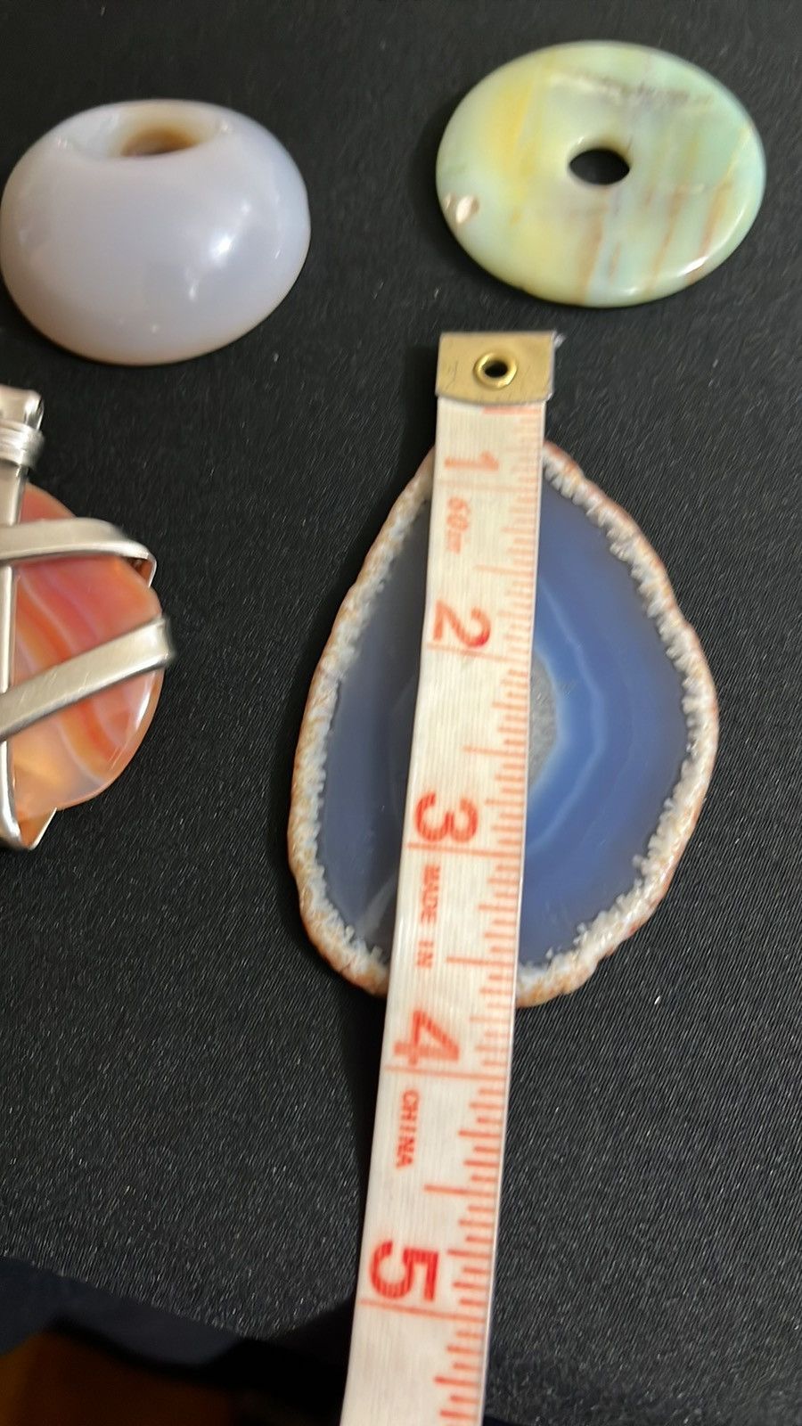 Other Unique Agate Stone Pendant Set with Silver Tone Accents Size ONE SIZE - 5 Thumbnail