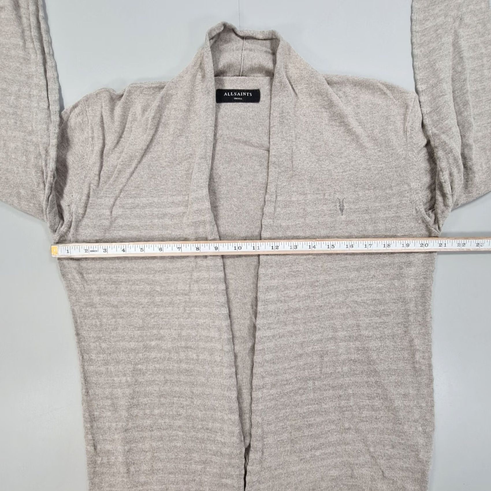 Allsaints AllSaints Womens Cardigan Brown Small Cotton Lightweight Open Front Size S / US 4 / IT 40 - 5 Thumbnail