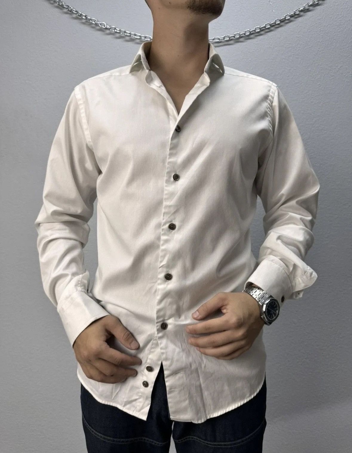 Eton Eton Vintage Shirt White Faded Size US M / EU 48-50 / 2 - 1 Thumbnail