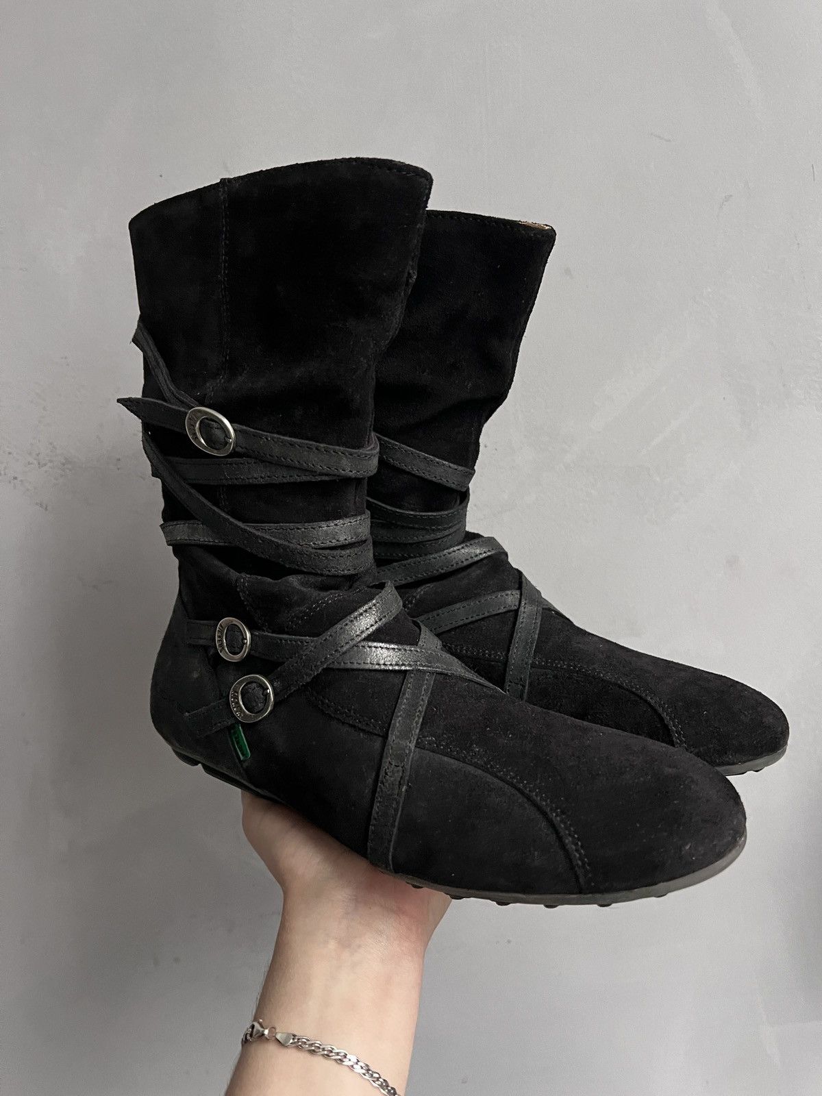 Belted moto style boxing boots hype Maison margiela style