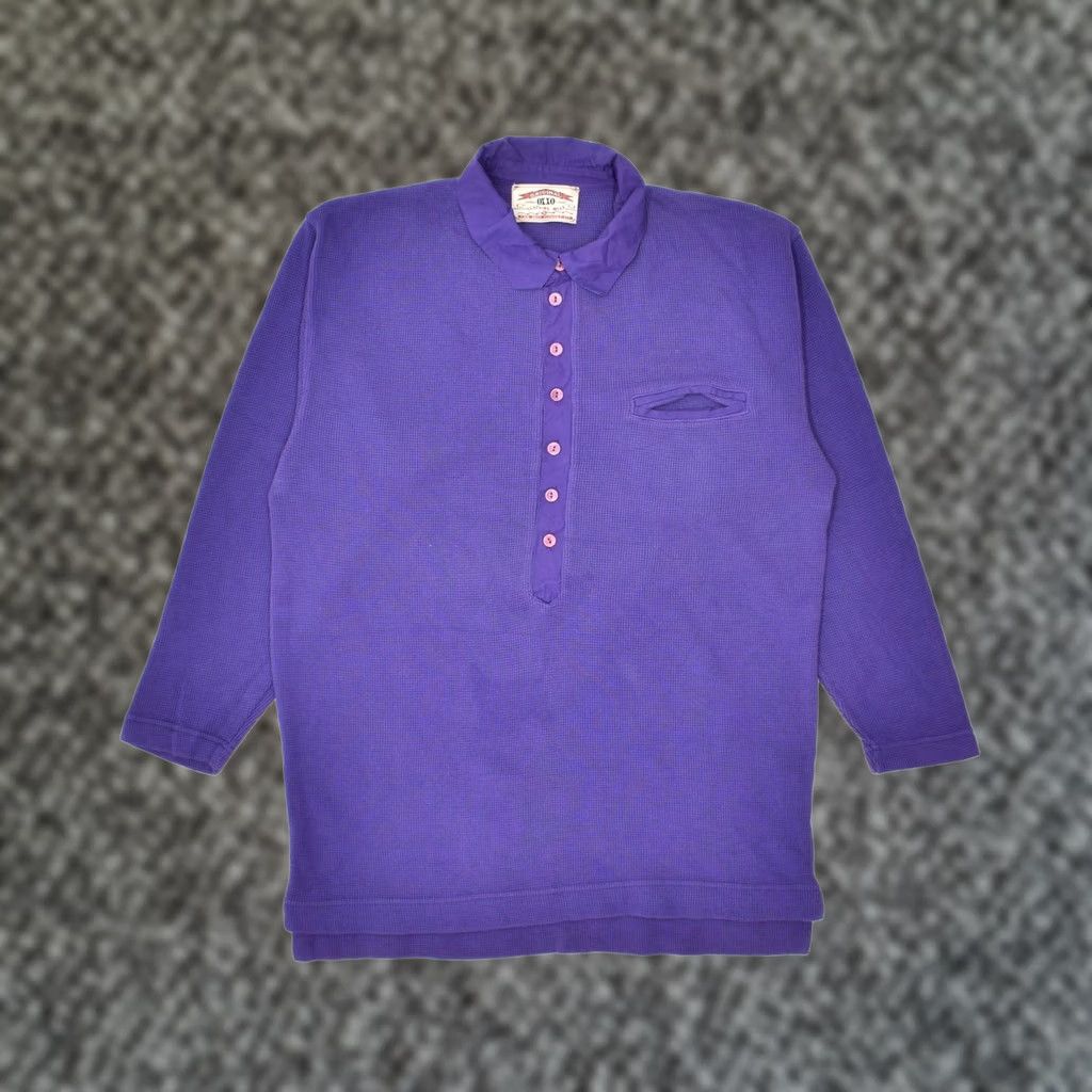 Vintage VINTAGE 0XX0 Mens Polo Neck Jumper Sweater Small Purple Cotton Size US S / EU 44-46 / 1 - 1 Thumbnail