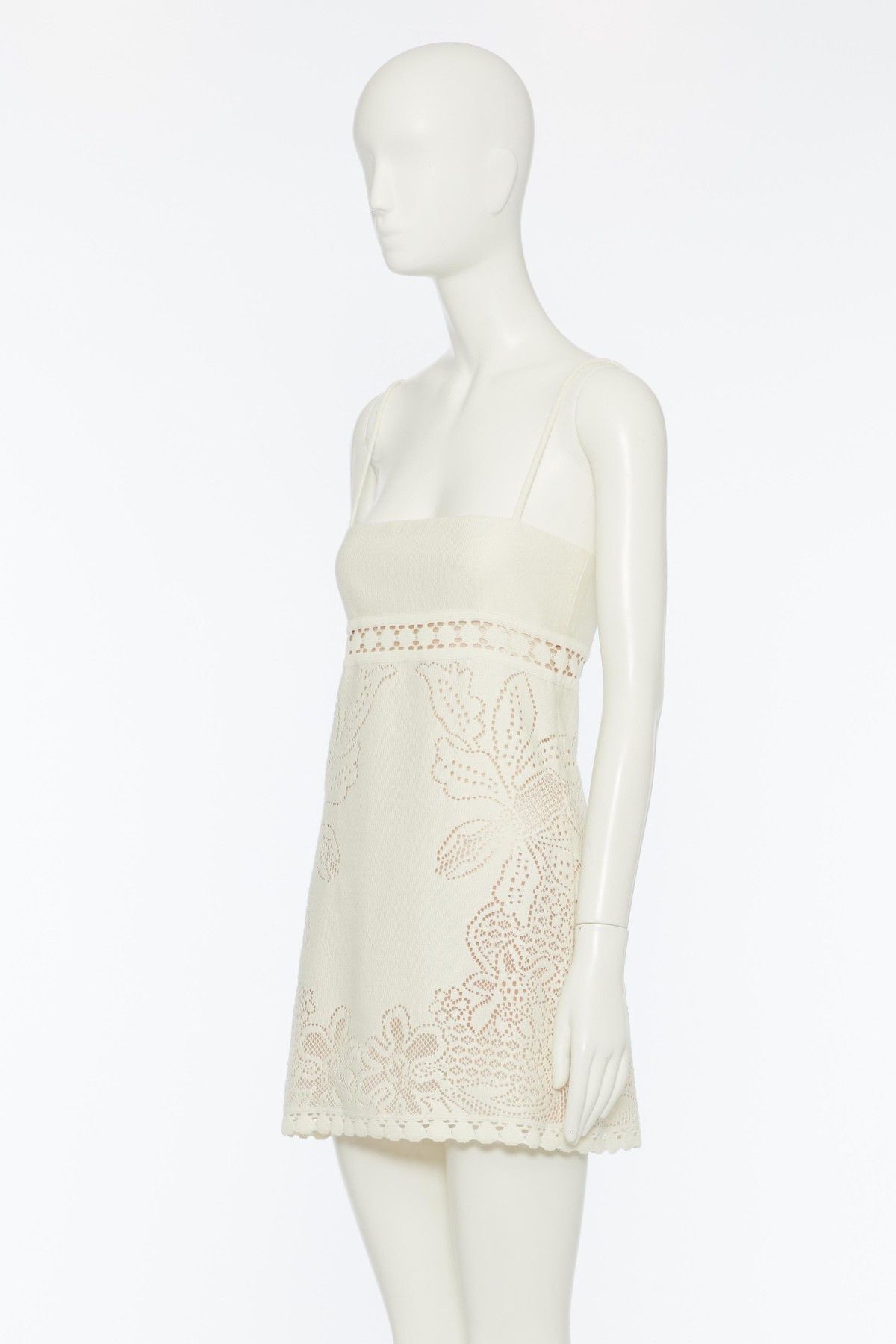 Valentino o1s1wg110525 Jardin Midi Dress in White Size M / US 6-8 / IT 42-44 - 2 Thumbnail